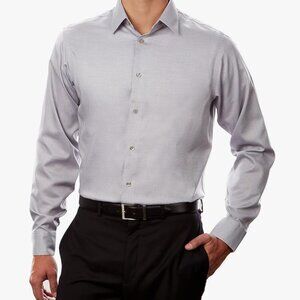 🤍🩶 Calvin Klein Performance Non-Iron Gray Dress Shirt 17.5 / 34-35 🤍🩶